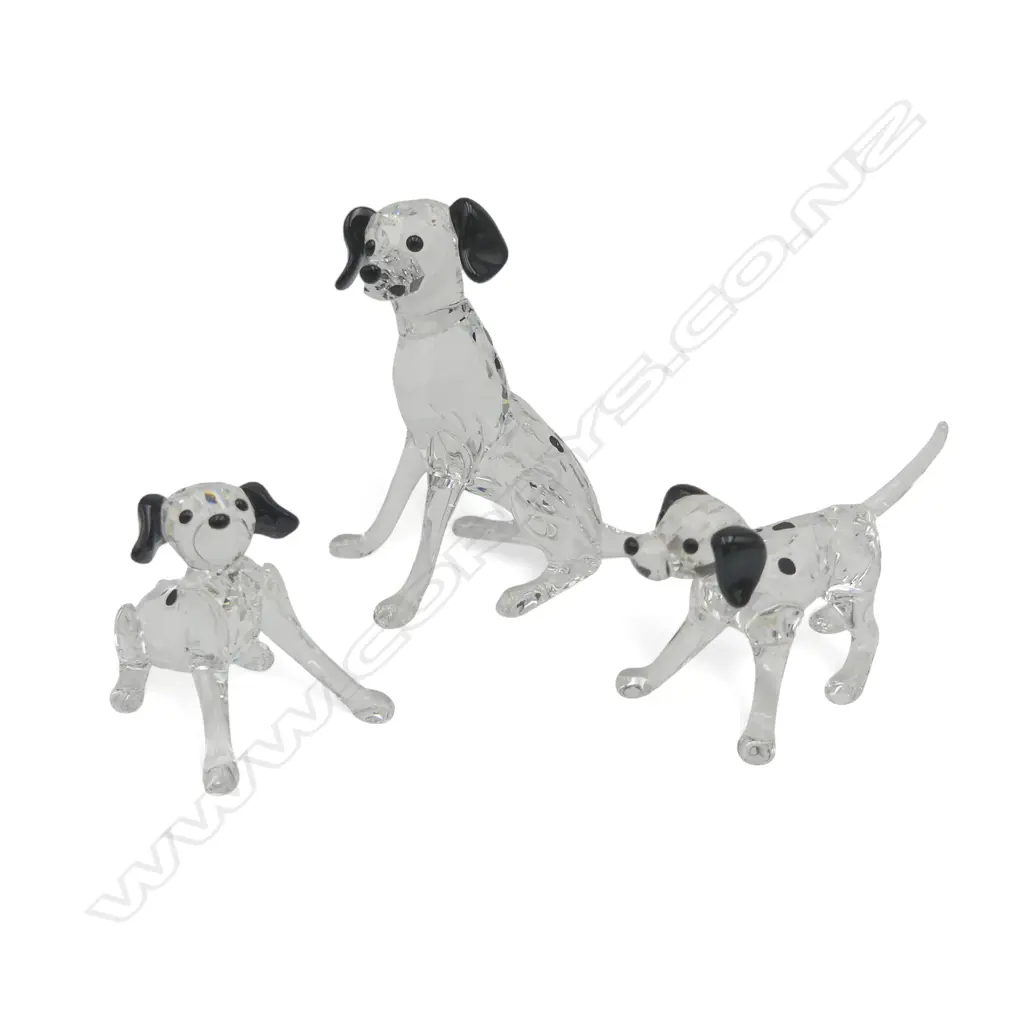 3 SWAROVSKI DALMATIAN DOGS H.70mm, ALL BOXED Image 1++
