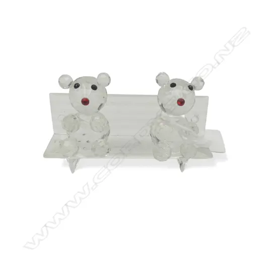 SWAROVSKI 2 BEARS ON PARK BENCH W.75mm