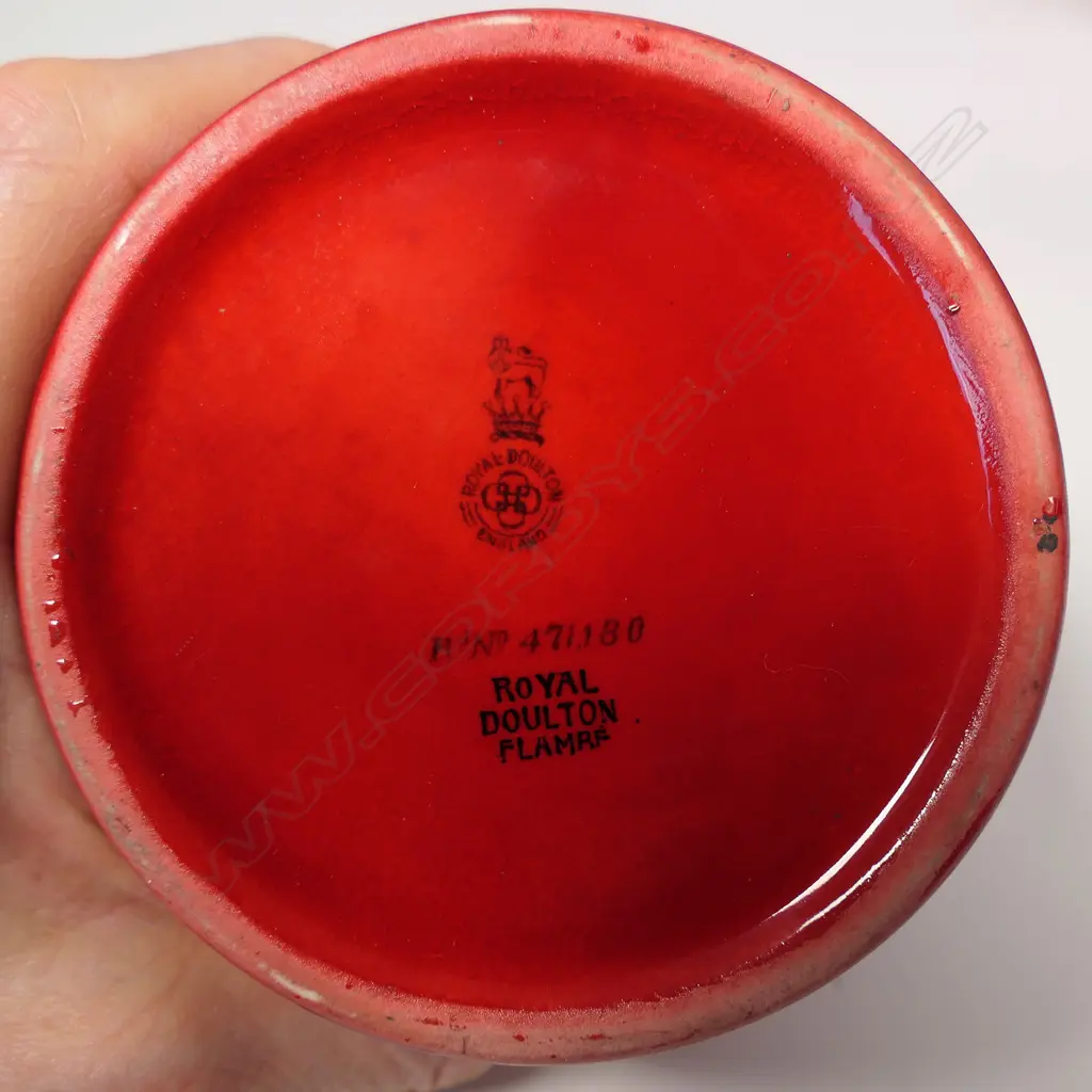 RED DOULTON FLAMBE COFFEE SERVICE,  6 C/S, JUG, SUGAR, POT H. 200mm Image 1++