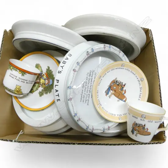 7 SHELLEY CHINA BABY PLATES & 2 CHILDS C/SS