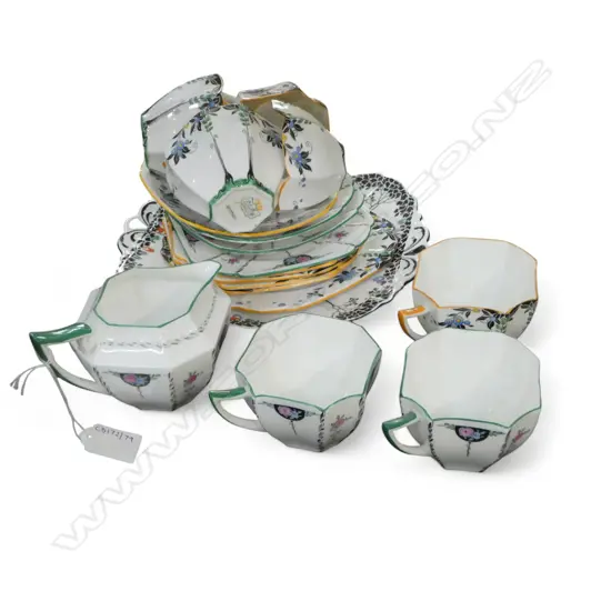 2 DECO SHELLEY CHINA PART TEASETS CSPS CAKE PLATE JUG ETC