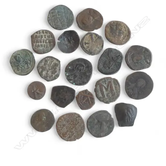 Collection of 20 BYZANTINE COINS mainly bronze or copper 