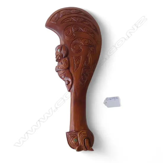 CARVED WOODEN PATU L.350mm