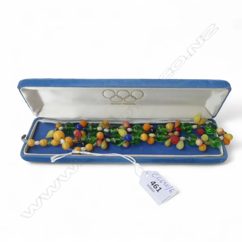 VENETIAN 'FRUIT SALAD' GLASS BEAD NECKLACE L.490mm Image 1++