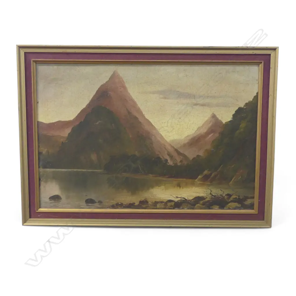 FRAMED COLONIAL LANDSCAPE, OIL ON CANVAS, 300 X480MM Image 1++