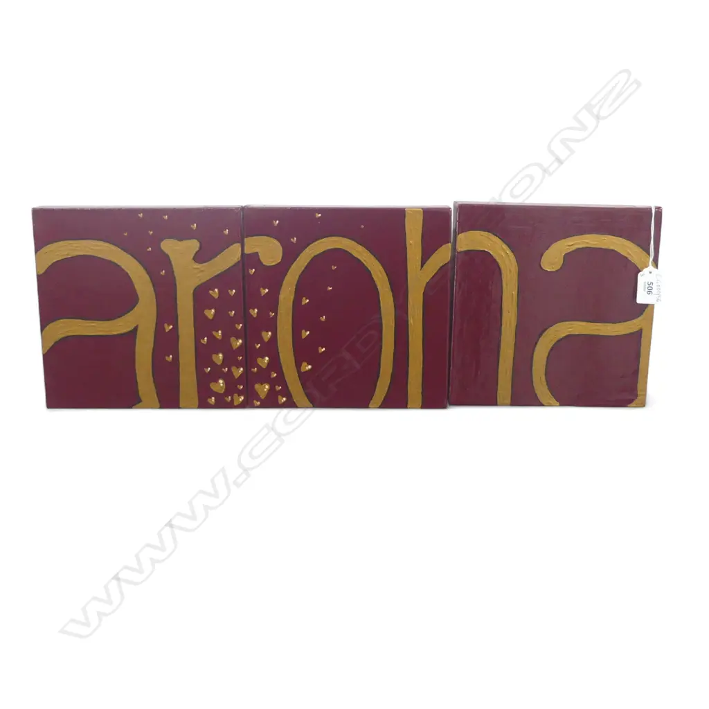 AROHA TRIPTYCH, ACYLIC ON CANVAS 205x250mm Image 1++