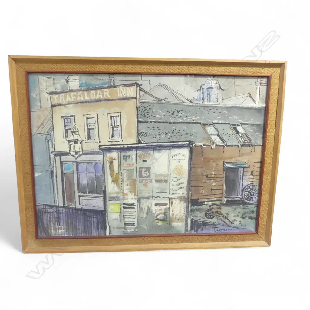 DENIS KNIGHT TURNER, TRAFALGAR INN, GOUACHE & PASTEL ON PAPER, 560x780mm Image 1++