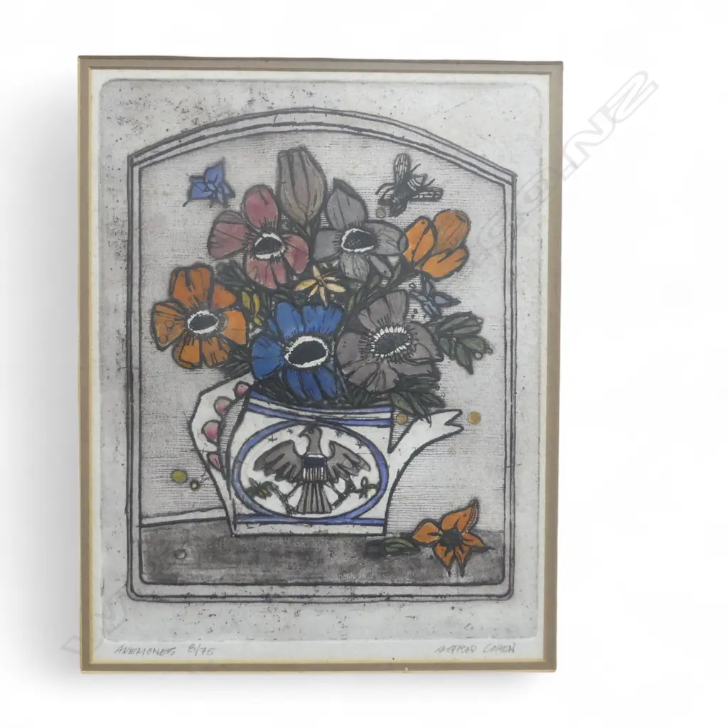 2 ALFRED COHEN LITHOGRAPHS, FLORAL STILL LIFES, EDITIONED, 420x365mm Image 1++