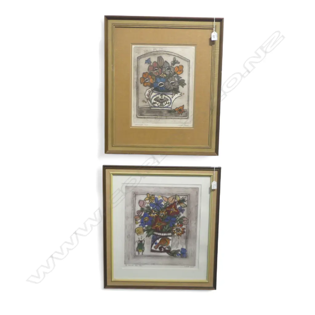 2 ALFRED COHEN LITHOGRAPHS, FLORAL STILL LIFES, EDITIONED, 420x365mm Image 1++
