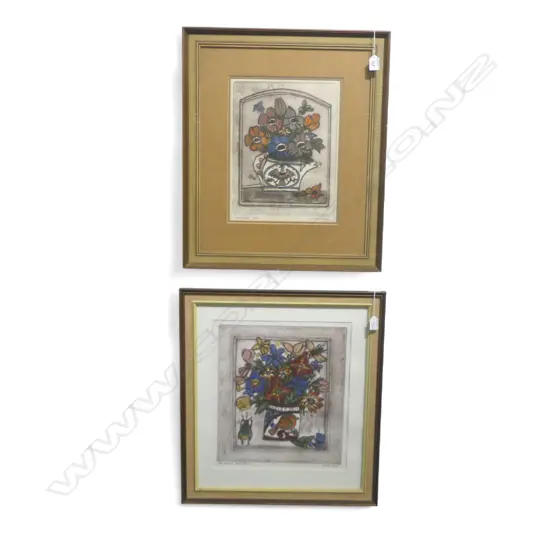 2 ALFRED COHEN LITHOGRAPHS, FLORAL STILL LIFES, EDITIONED, 420x365mm
