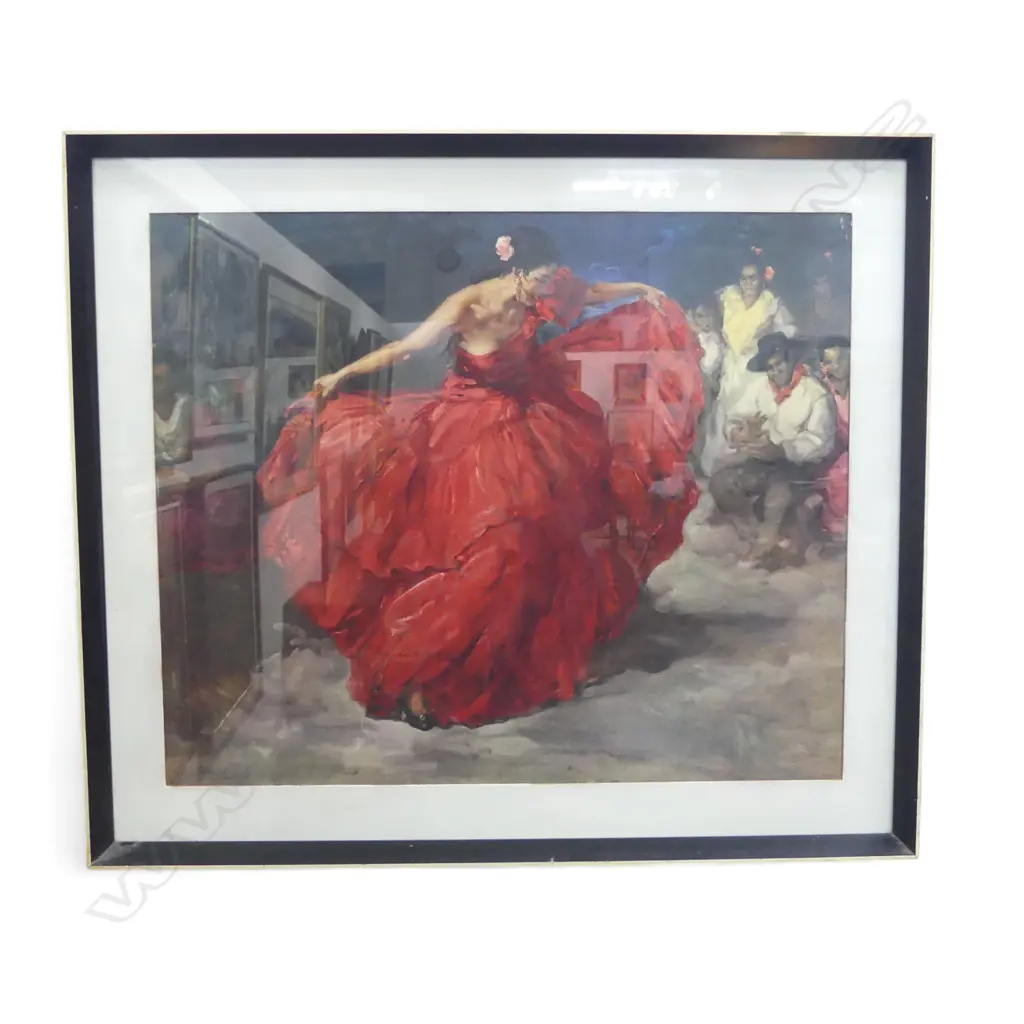 RETRO FLAMINGO DANCER PRINT 730x630mm Image 1++