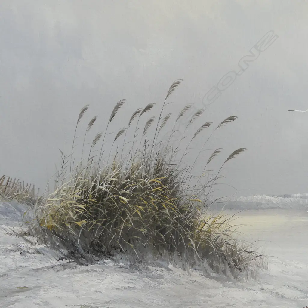 DUNLOP KIRTON , FRAMED BEACHSCAPE OIL ON CANVAS, SIGNED, 600 X 900MM Image 1++