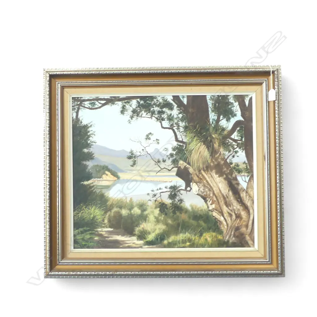 HARRY SANGL 'COROMANDEL HARBOUR VIEW' OIL ON BOARD '84 495x585mm Image 1++