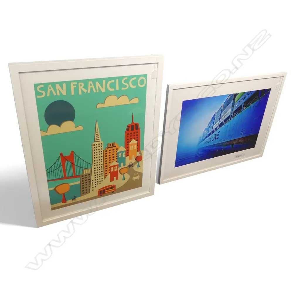 2 FRAMED PRINTS; SAN FRAN + 'OUT OF THE BLUE' by DAVID WEBSTER SMITH Ed.2/15 530x750mm Image 1++