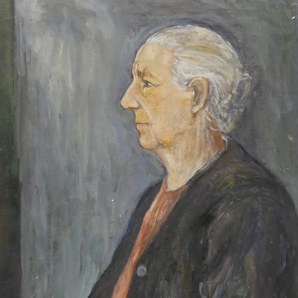 20th CENTURY, PORTRAIT OF A OLDER LADY, OIL ON CANVAS 980 X 800 mm Image 1++