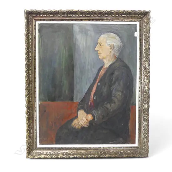 20th CENTURY, PORTRAIT OF A OLDER LADY, OIL ON CANVAS 980 X 800 mm