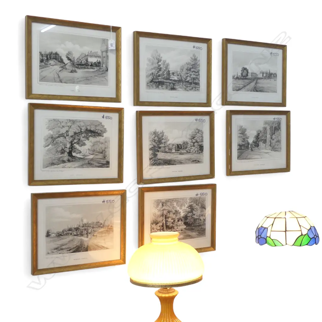 8 DECORATIVE LITHOGRAPHS; ENGLISH SCENES 170x255mm Image 1++