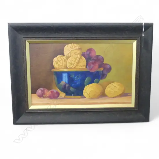JIM MITCHELL 'GRAPE AND WALNUTS' OIL ON BOARD 195x320mm