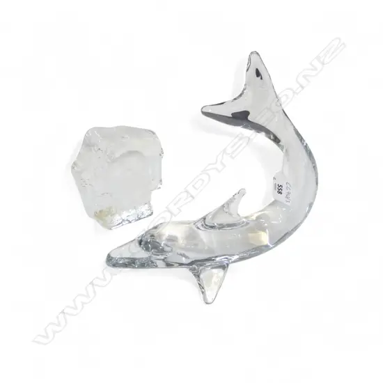 DAUM FRANCE DOLPHIN H.220mm, SWEDISH MATS JONASSON OWL H.130mm