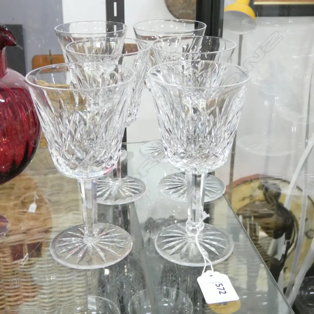 6 WATERFORD CRYSTAL WINE GLASSES H.150mm Image 1++