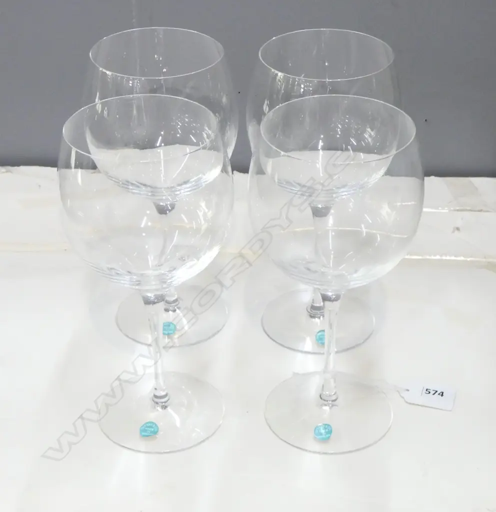 4 TIFFANY & CO. RED WINE GLASSES, MADE IN SWEDEN H.200mm Image 1++