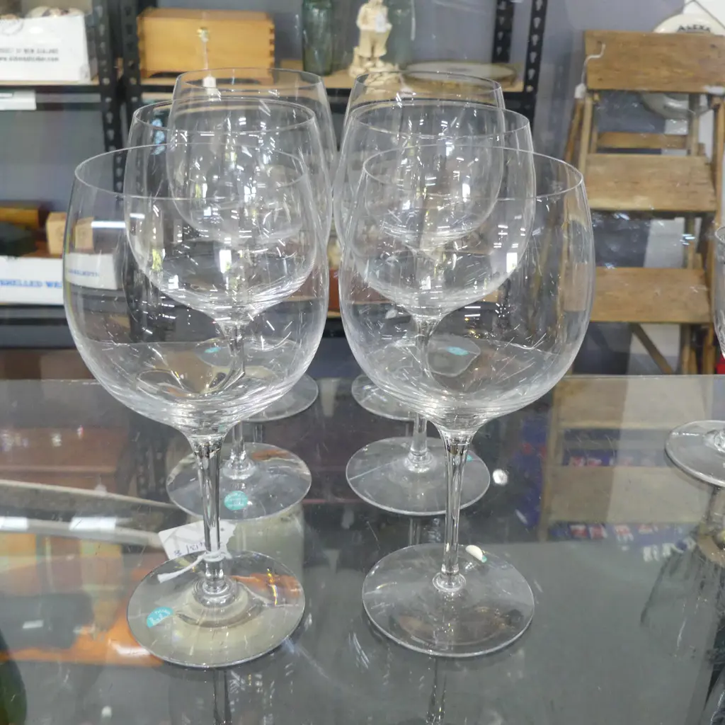 6 TIFFANY & CO. RED WINE GLASSES, MADE IN SWEDEN H.200mm Image 1++