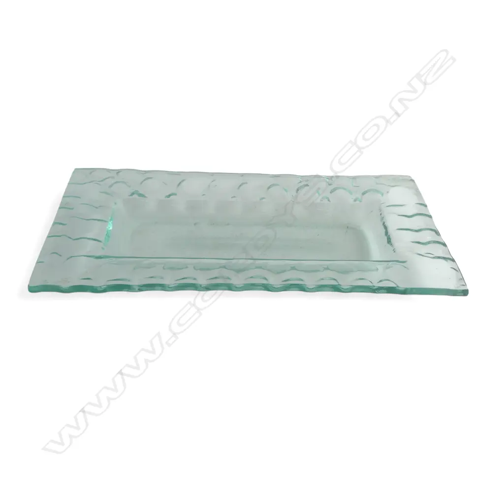 DECORATIVE LONG GLASS SERVING TRAY, 370MM Image 1++