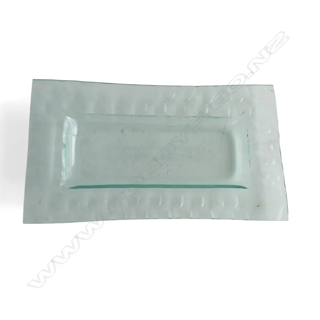 DECORATIVE LONG GLASS SERVING TRAY, 370MM Image 1++