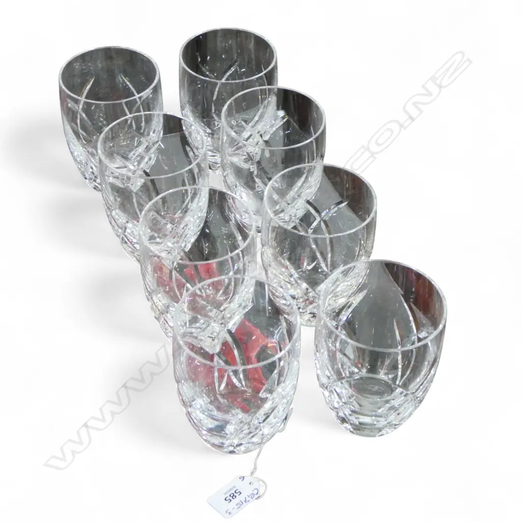 SET OF 8 GOOD HEAVY CUT CRYSTAL WATERFORD GLASSES H.115mm Image 1++