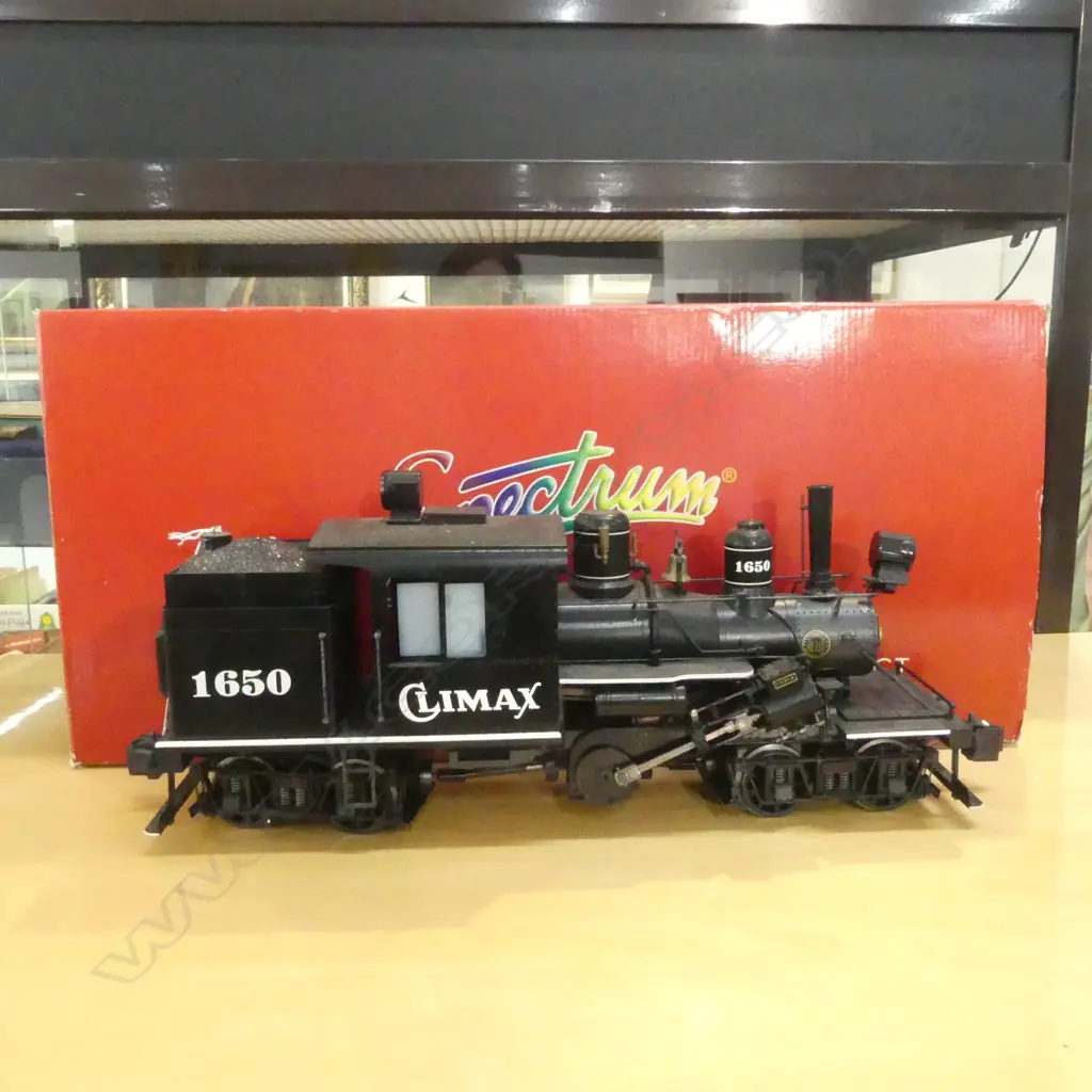 BACHMANN 'SPECTRUM' TWO-TRUCK CLIMAX LOCOMOTIVE 1:20.3 #85097 L.410mm, BOXED Image 1++