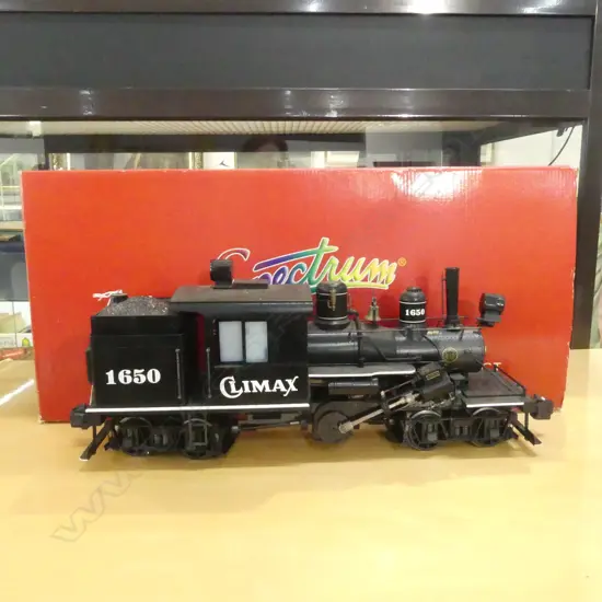 BACHMANN 'SPECTRUM' TWO-TRUCK CLIMAX LOCOMOTIVE 1:20.3 #85097 L.410mm, BOXED