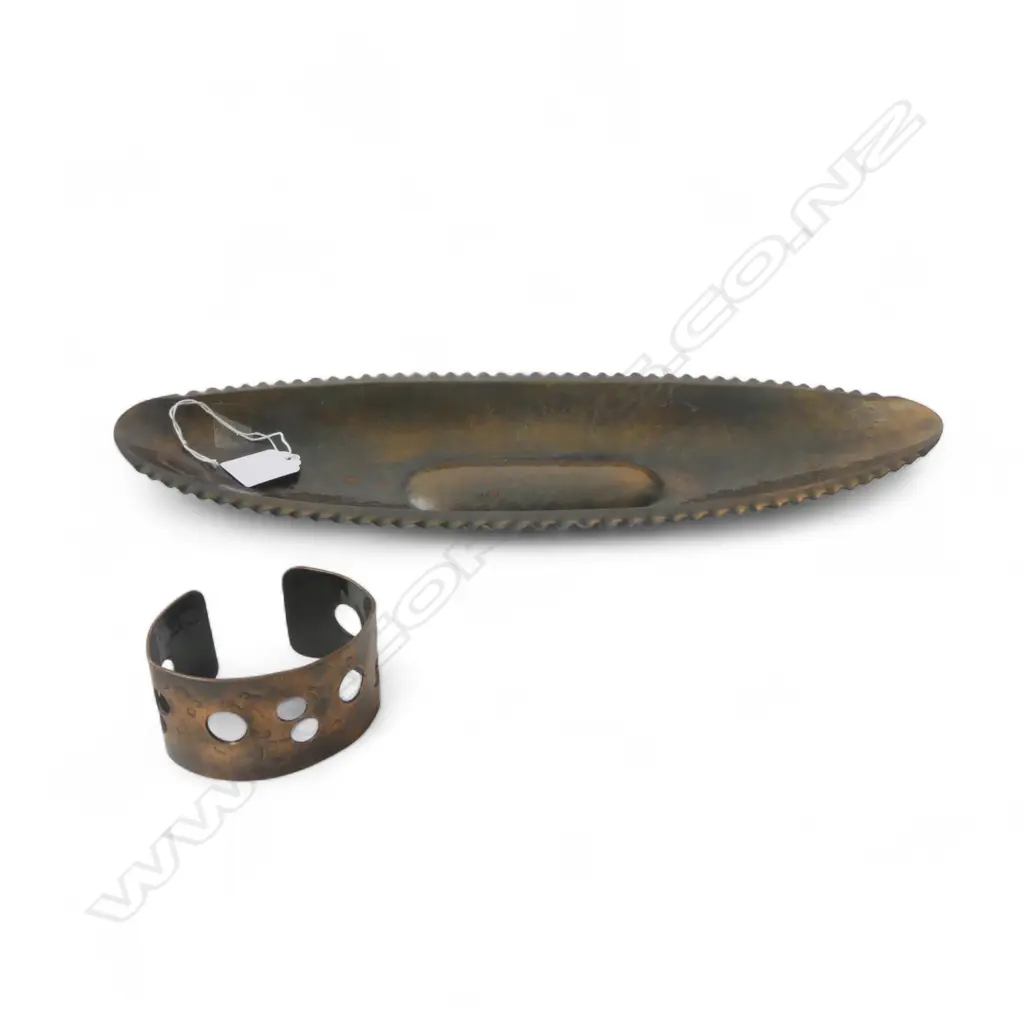 VINTAGE 'COPPER WARE' by Hanro & Co. Christchurch labelled + retro bangle  Image 1++