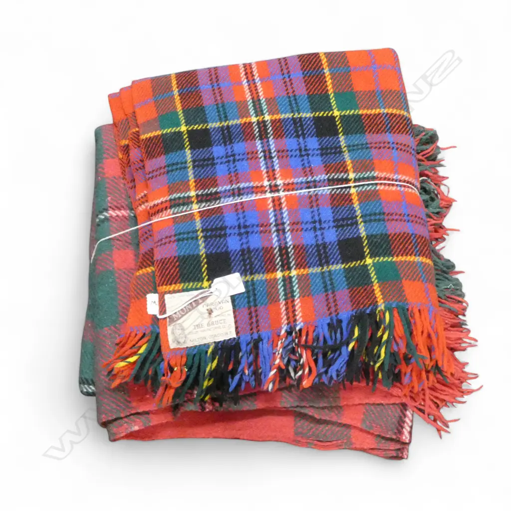 2 TARTAN WOOL BLANKETS, ONE MILTON OTAGO Image 1++