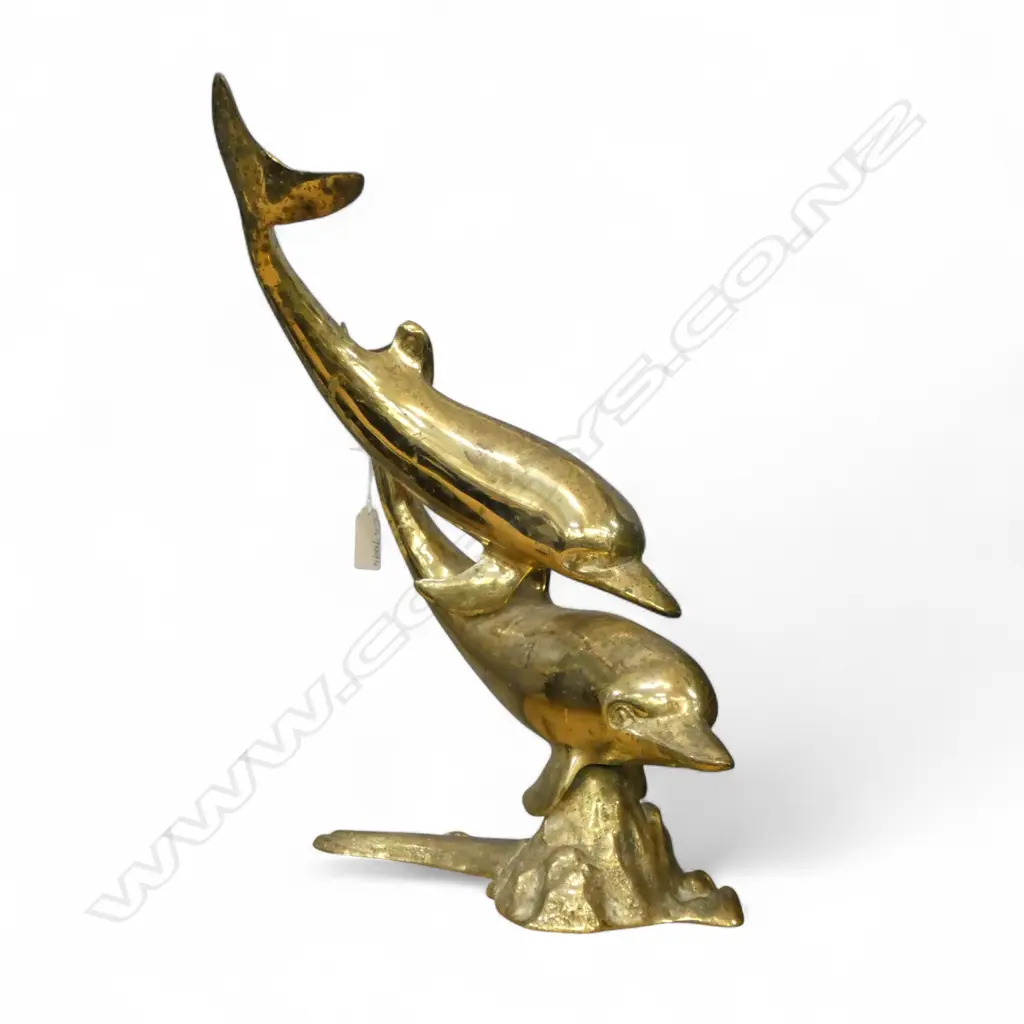 BRASS DOLPHIN SCULPTURE H.385mm Image 1++