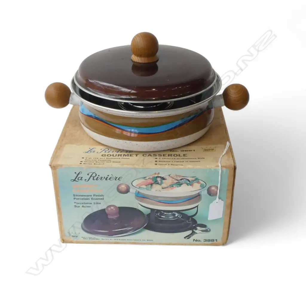 BOXED VINTAGE LA RIVIERE GOURMET CASSEROLE Image 1++