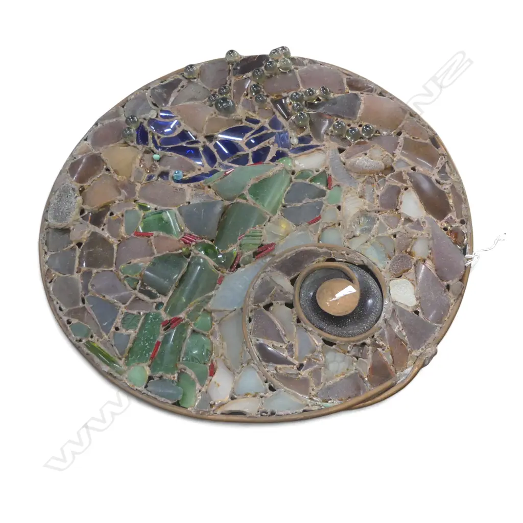 HAND CRAFTED GLASS & METAL CIRCULAR WALL HANGING Dia.430mm Image 1++