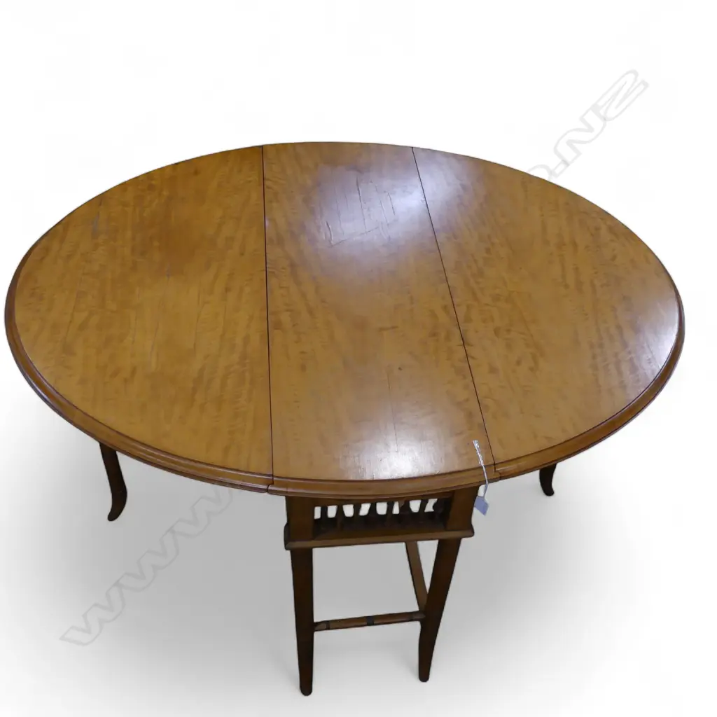 **RTV**  EDWARDIAN SATINWOOD DROP-SIDE GATE-LEG SUPPER TABLE 950x330x760mm Image 1++