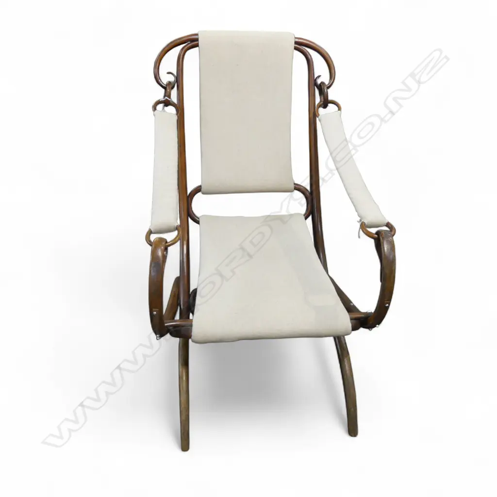 ANTIQUE BENTWOOD CAMPAIGN ARMCHAIR Image 1++