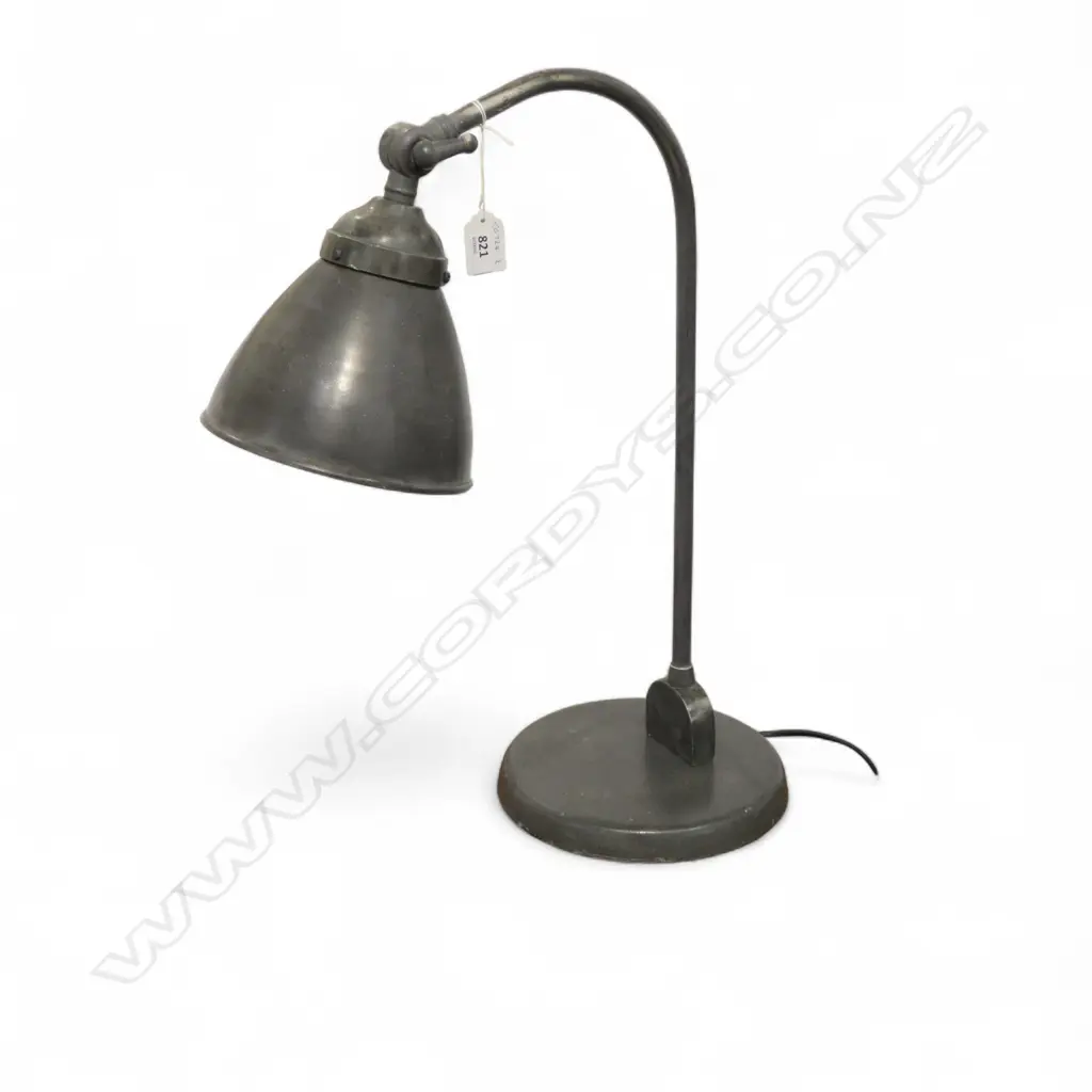 BURNISHED ZINC VINTAGE STYLE TABLE LAMP. H.500mm Image 1++
