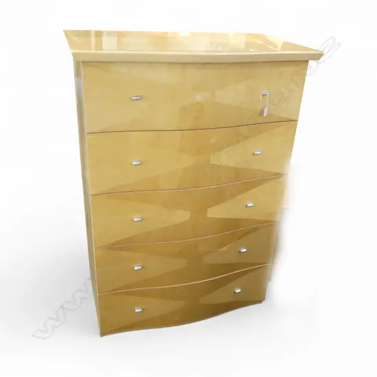 c.1990's ITALIAN DESIGNER 'ALF GROUP' 5 DRAWER TALLBOY CHEST Art Deco style. Labelled. 710 x 500 x 625mm