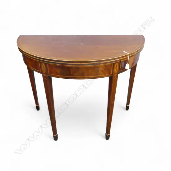 SHERATON REVIVAL DEMI LUNE FOLD OVER TOP SUPPER TABLE 920x460x710mm