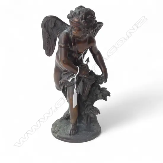 20thC BRONZE CHERUB FIGURE H.290mm