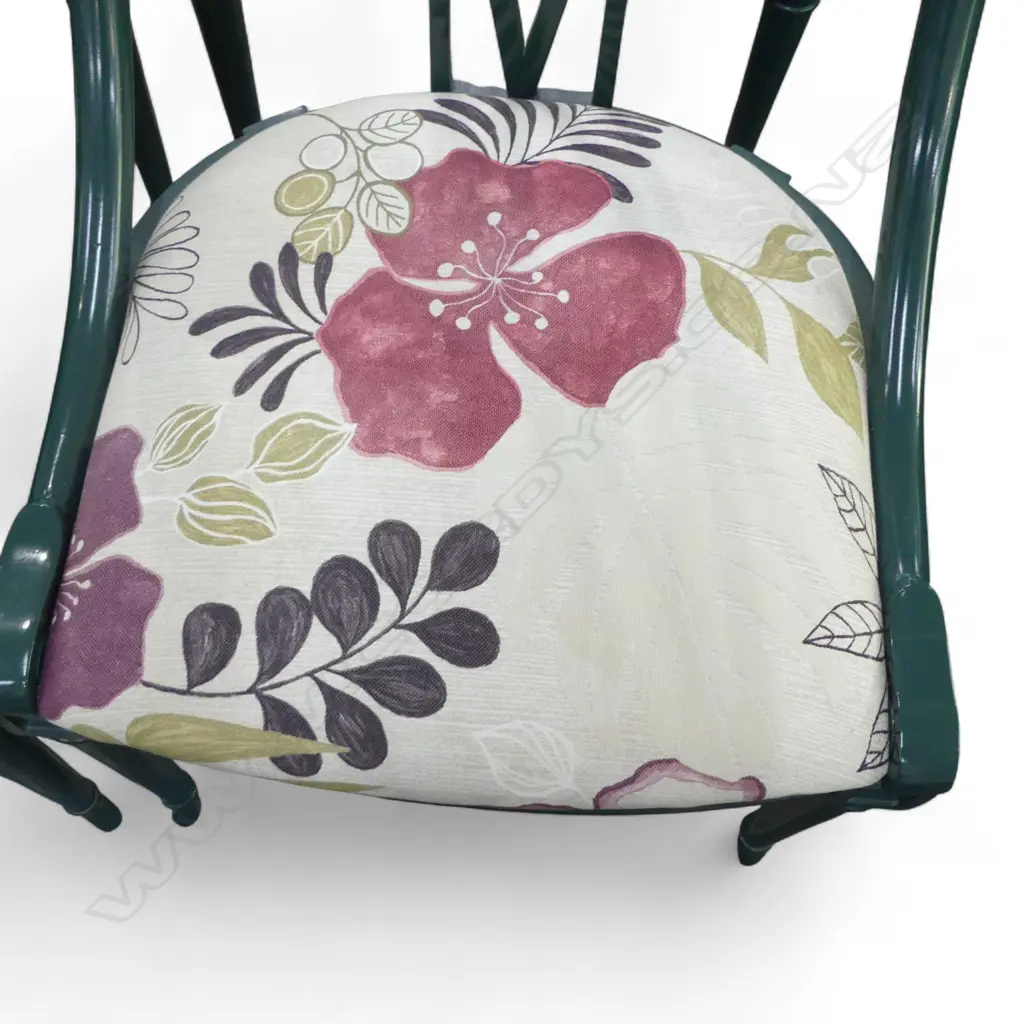 SET 4 DESIGNER FRENCH STYLE GREEN LACQUER CHAIRS with swan neck head highlights Image 1++