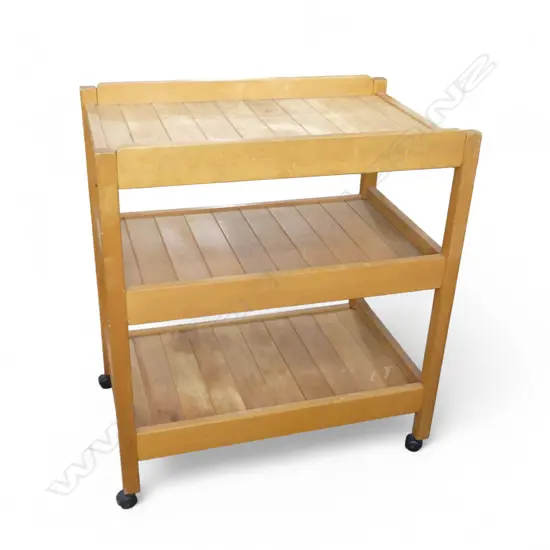 3 TIER WOODEN TROLLEY 860x560x960mm