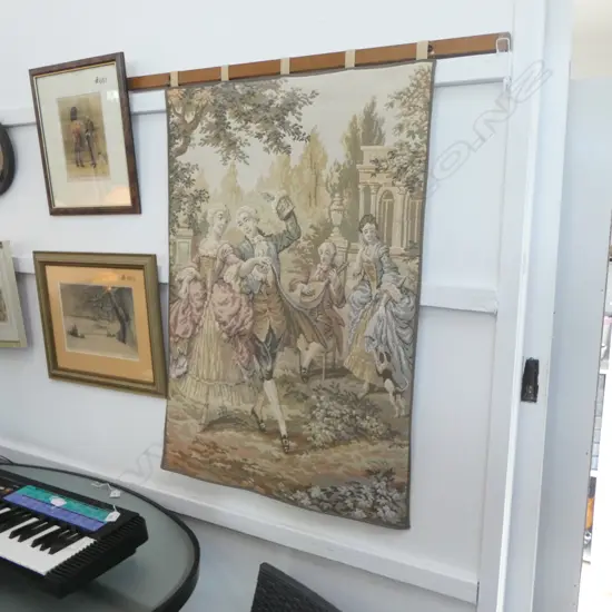 BELGIAN WALL HANGING, GOBELINS 'JARDIN LOUIS XV' L.1000mm