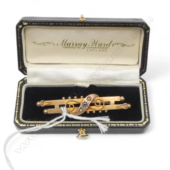 9ct BAR BROOCH W.55mm, 2.87gms