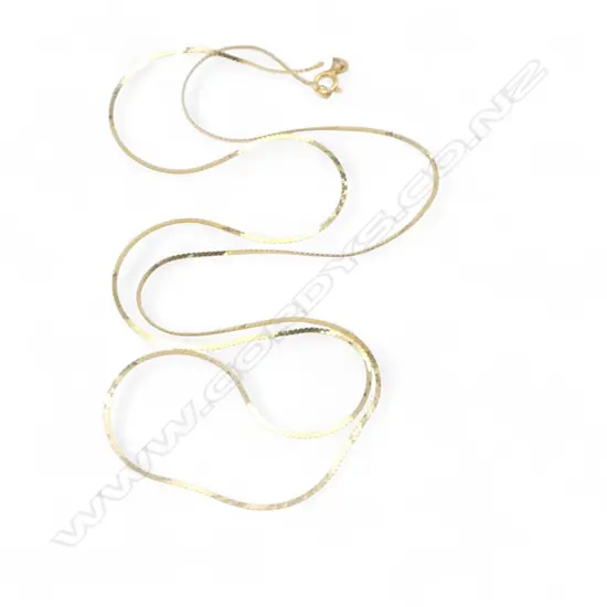 14ct GOLD ITALIAN FLAT LINK NECK CHAIN 1.25gms (small repair in chain)