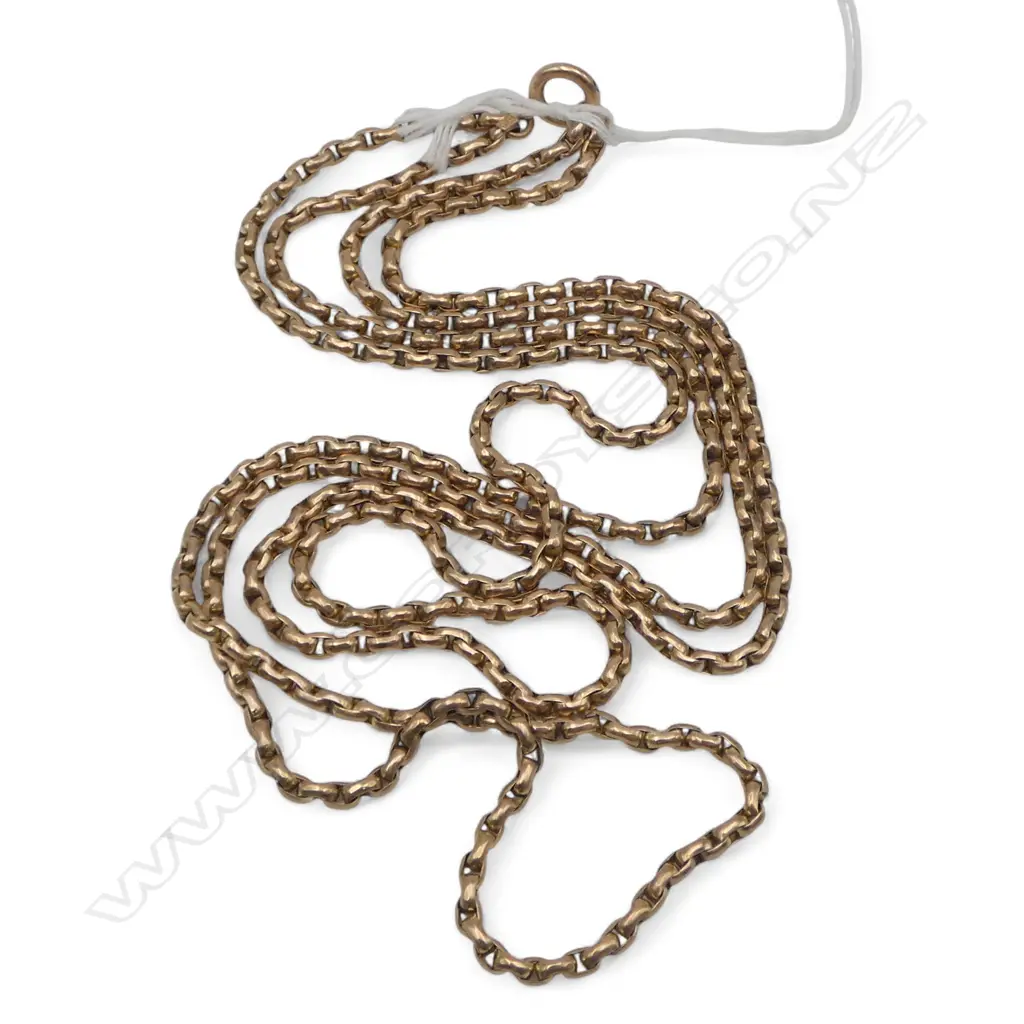 9ct ROSE GOLD DOUBLE STRAND MUFF CHAIN, 20.13gm 112cm long Image 1++