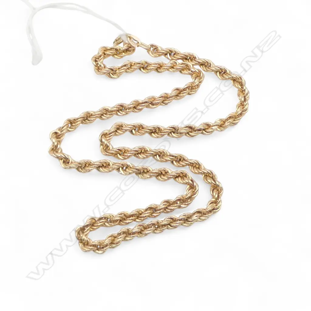 **RTV** 9ct GOLD ROPE NECKLACE, L.420mm, 8.2gm Image 1++