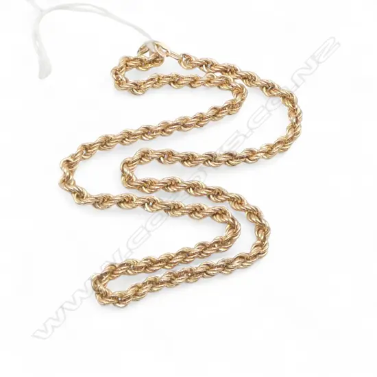 **RTV** 9ct GOLD ROPE NECKLACE, L.420mm, 8.2gm